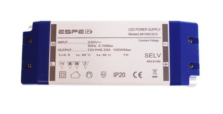 LED power supply 12V 1,6A 20W ESPE | LNC2012CV