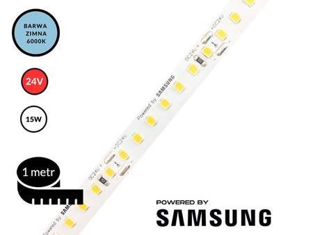 Taśma LED SMD 2835 | 24V | 6500K | 15W | 140LED | 10mm | 1m