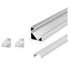 KIT LED profile P3-1 silver anodized angle + cover + caps 